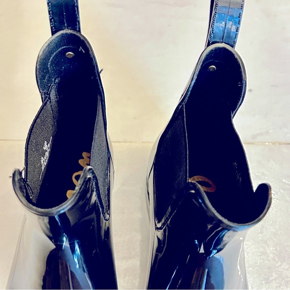 Sam Edelman Black Tinsley 
Short Gloss Ankle Rain
Winter Boots Women Size 8M - Picture 5 of 10